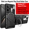 Чехол-книжка Slide Lens Armor для OPPO Realme GT7 Чехол для Realme GT 7 Pro 6T Neo6 SE 5G Чехол Магнитный держатель-кольцо Полное покрытие