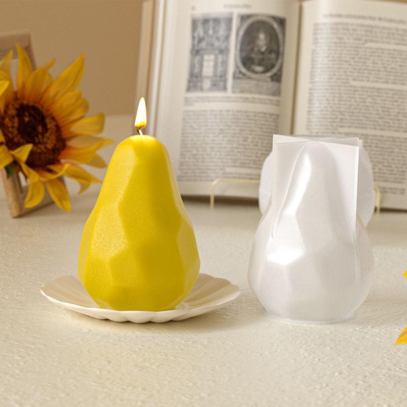 Snake Fruit Pear Shape Silicone Candle Mold Food Grade Silicone Heat Resistant For Making Candle Soap Chocolate Baking