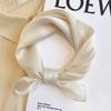 Solid Color 100% Nature Silk Square Scarfs for Women Neck Ties Foulard Neckerchief Hairband Hands Bag Ribbons Headband Gift