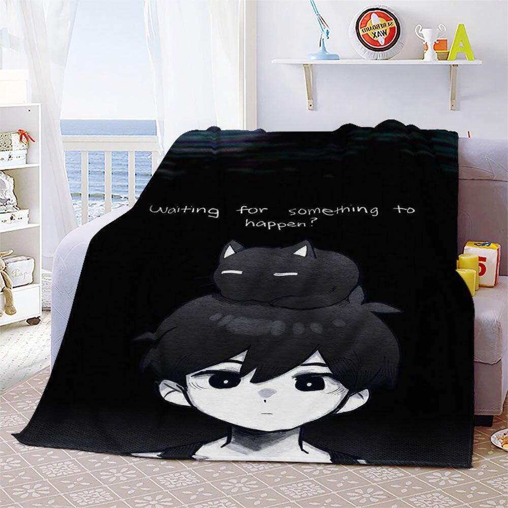 Одеяло для игры Omori, забавное фланелевое одеяло с котом Омори, мультяшными друзьями, для спальни, гостиной, покрывало для дивана, покрывало Omori