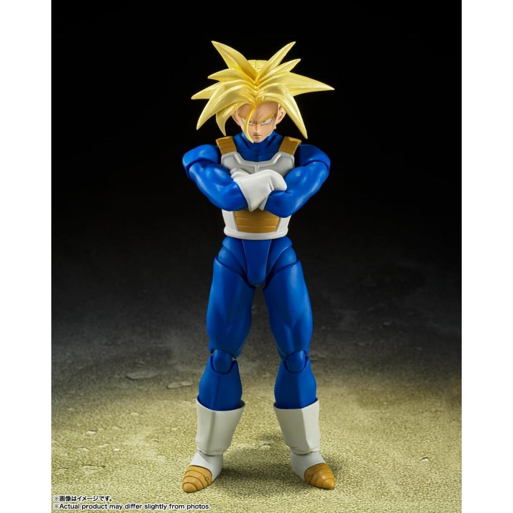 Bandai SPIRITS SHFiguarts Dragon Ball Super Saiyan Trunks - Скрытая супер сила приблизительно. Подвижная фигурка, окрашенная в ПВХ и АБС-пластик, 140 мм