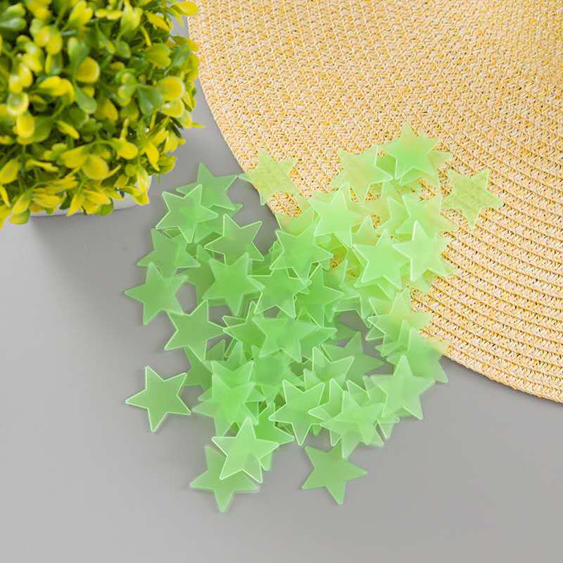 Vogue Luminous Glow In The Dark DIY 100 Pcs Bedroom 3D Stars Stars Wall Stickers Home Decoration Fluorescen