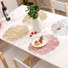 Placemat PVC Washable Mats for Dining Table Decor Mat Non-slip Placemat Set In Kitchen Accessories Cup Coaster Wine Pad