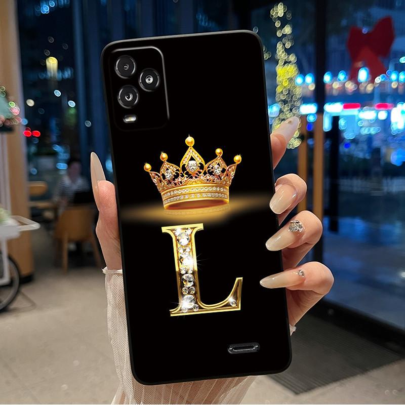 Crown Initial Letter Black Case For BLU View 5 Pro Protective Soft Silicone Shockproof Casing For BLU View 5 Pro Back Cover