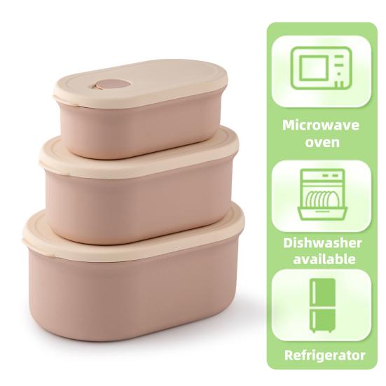 3 шт. силиконовый ланч-бокс с крышками, герметичный бенто-бокс, многоразовые контейнеры для хранения продуктов, штабелируемые контейнеры для приготовления пищи для пикника на открытом воздухе