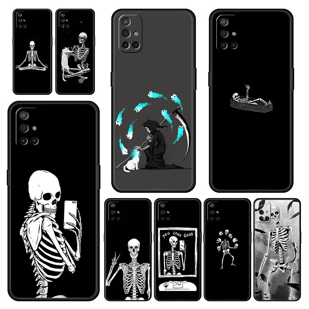Чехол для телефона для OnePlus 12 11 10 9 Pro 9T 12R 10R 9R 9RT 10T 8T 8 7 6T 7T Nord 2T CE 2 5G N200 N10 N100 Мягкий чехол Смешной скелет
