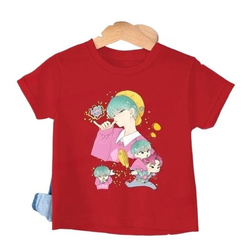 Летняя футболка с коротким рукавом с принтом K-pop Demon Hunters Saja Boys для девочки, удобная футболка с коротким рукавом в повседневном стиле