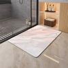 Diatomite Absorbent Bathroom Mat Marble Pattern Quick Drying Non Slip Shower Floor Rug Hard Surface Water Fast Evaporation Pad