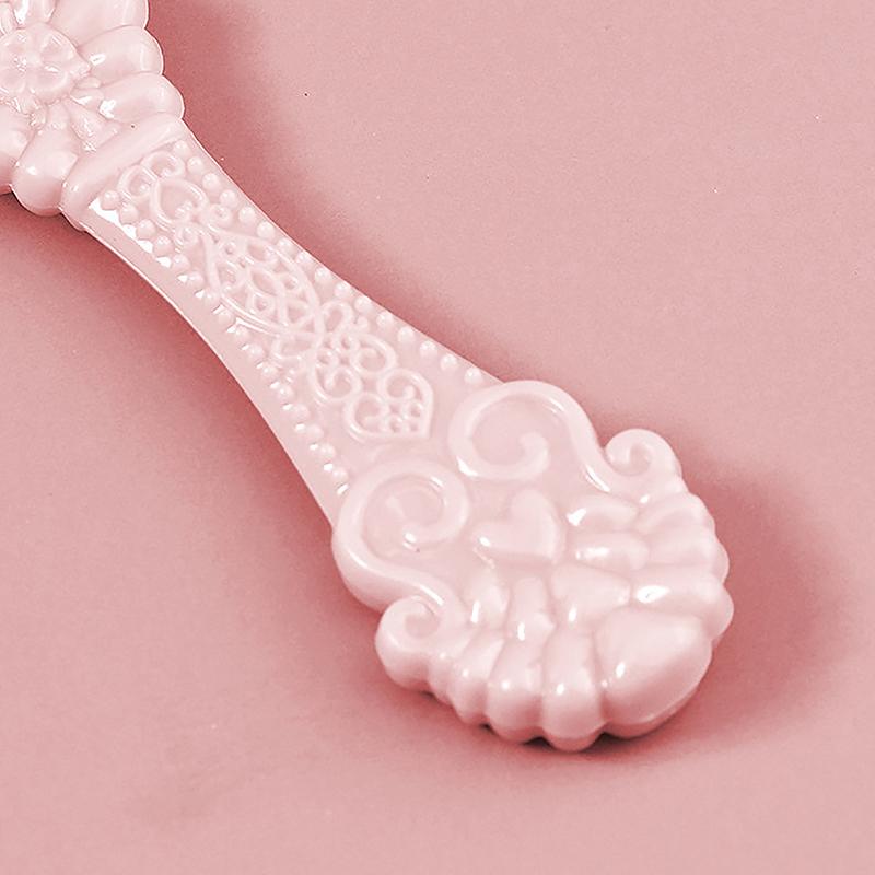 1Pc Handle Cosmetic Compact Mirror For Women Vintage Carved Handheld Vanity Mirror Spa Salon Makeup Hand Mirror