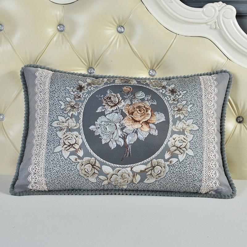 Одиночная европейская жаккардовая наволочка, диванная подушка, вышитая прямоугольная наволочка для спинки дивана для гостиной