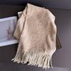 Neck Warmer Scarf For Women Men Winter Thickened Tassel Pashmina Shawl Faux Cashmere Warps Autumn Elegant Cashew Print Blanket