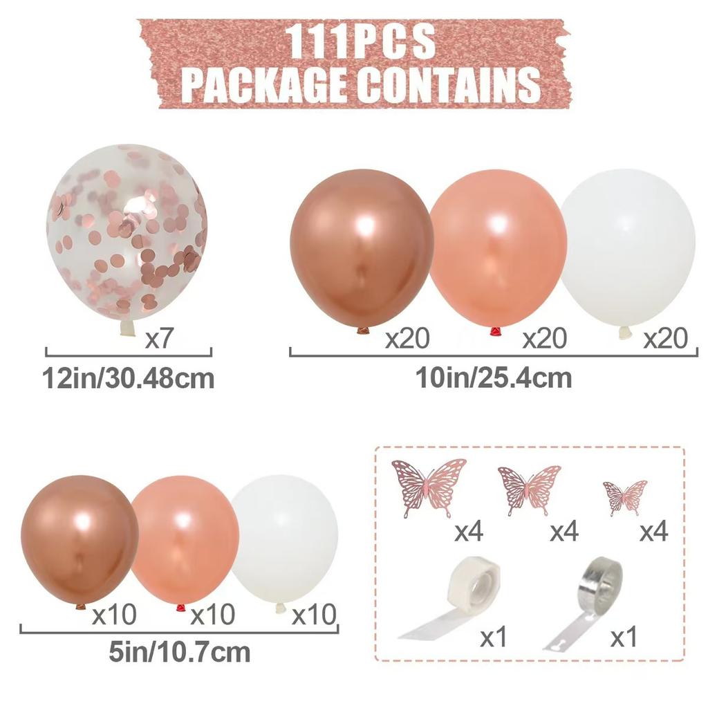 Набор цепочки из перламутровых шаров цвета розового золота, тема бабочек, свадьба, день рождения, платье для вечеринки, оформление свадебной комнаты, новогодний шар