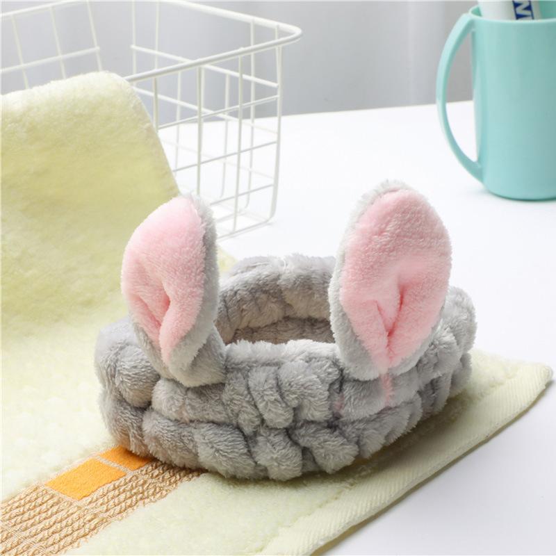 Повязка на голову с надписью Wash Face Soft Теплая повязка на голову с бантом для макияжа Уши животных для девочек Эластичная