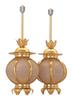 Pair of Small, Round Aluminum Hanging Lanterns with Electrical Cord and Eyelets. Kyoto Buddhist Altars by Isemura. Buddhist Altar Lighting, Buddhist