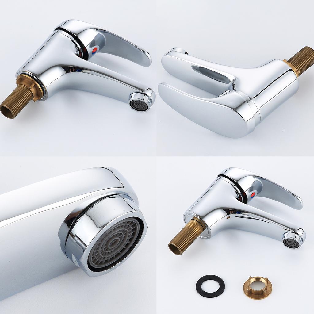 Смеситель для раковины в ванной, латунный смеситель для кухонной раковины с одной ручкой, керамический клапан, смешанная горячая и холодная вода