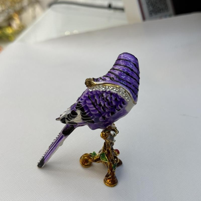 Exquisite Creative Cute parrot Alloy Jewelry Storage Box Enamel Plated Animal Shaped Ornaments Gift Home Decoration Bottles