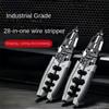 Новые плоскогубцы для зачистки проводов из высокоуглеродистой стали 28 в 1 Многофункциональный инструмент для зачистки проводов Ручной инструмент Нескользящие клещи Электрик