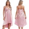 Женское шелковое атласное нижнее белье с глубоким V-образным вырезом, ночное платье на тонких бретельках, ночная рубашка без рукавов, ночная рубашка Babydoll, ночная рубашка, домашняя одежда