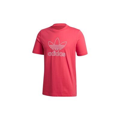 Originals Trefoil Stripe Logo Футболка с коротким рукавом Мужские топы Красные GF4097