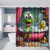 Cartoon Frog Shower Curtain Waterproof Kids Funny Novelty Bathroom Bath Curtain Tropical Jungle Decor for  Girls Household Gifts