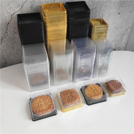 Yousheng 50 Set Cake Box Красивый внешний вид одноразовый пластиковый прозрачный квадратный контейнер для лунного торта для выпечки