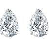 Jewels Prim 4 Ct Pear Teardrop Cut Earrings Studs Solid 14K White Gold Screw Back Basket