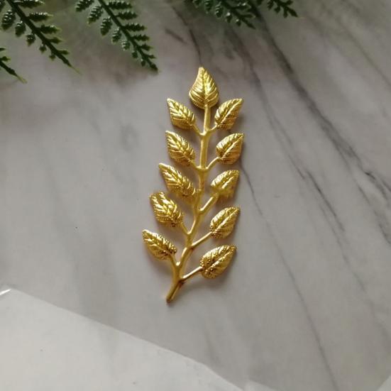 10Pcs Leaf Charm DIY Handmade Craft Golden Color Leaf Copper Charm Sewing Store Supplies