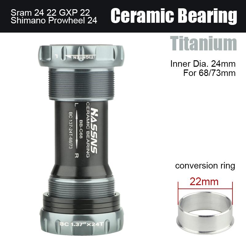 HASSNS Bike Bottom Bracket Ceramics Mtb BB68 Hollowtech Carriage Central Movement for Mountain Bike Crank Crankset Cycling Botto