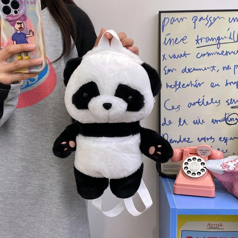 Плюшевый рюкзак в виде бурого медведя панды, сумка-животное с регулируемыми плечевыми ремнями