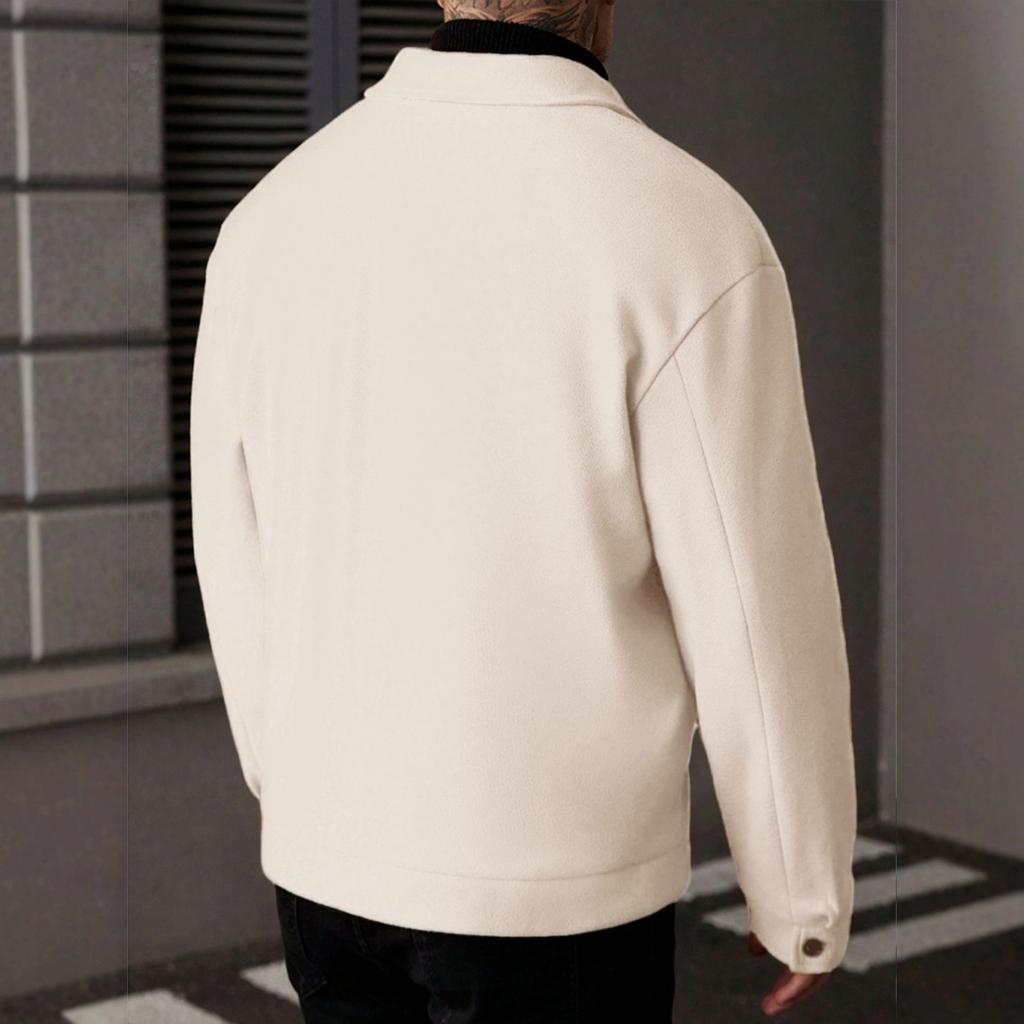 Мужская повседневная однотонная куртка с квадратным вырезом, мужская приталенная утолщенная замшевая куртка на пуговицах