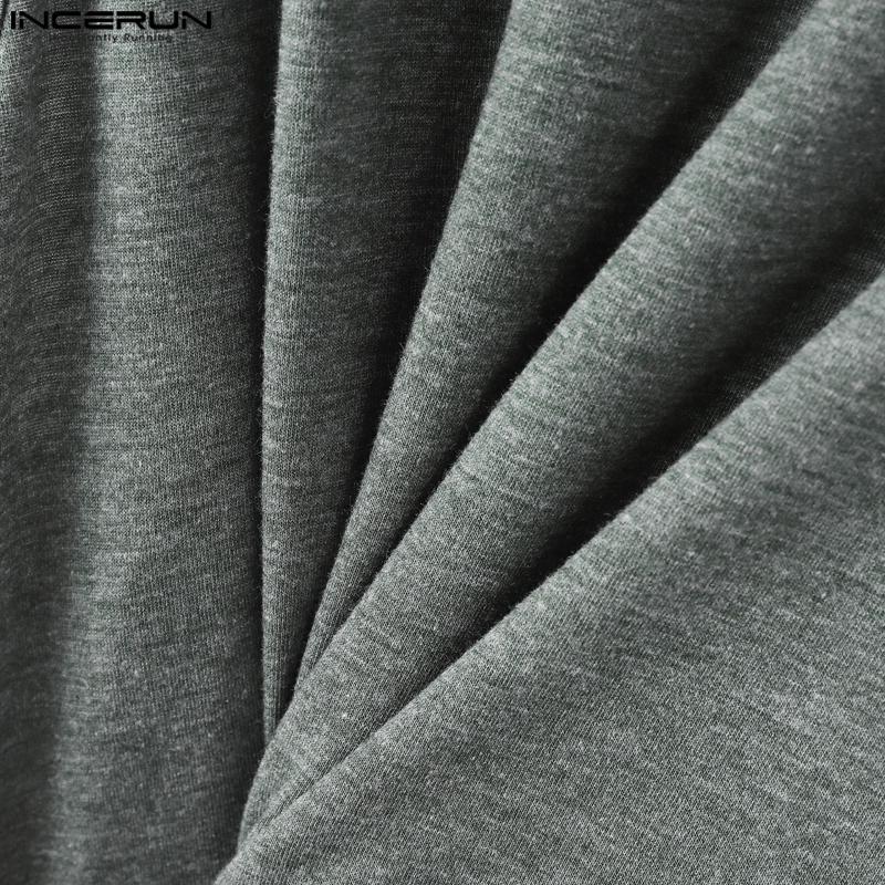 INCERUN Men Summer V Neck Sleeveless CasualThin Gym Sport Tank Tops