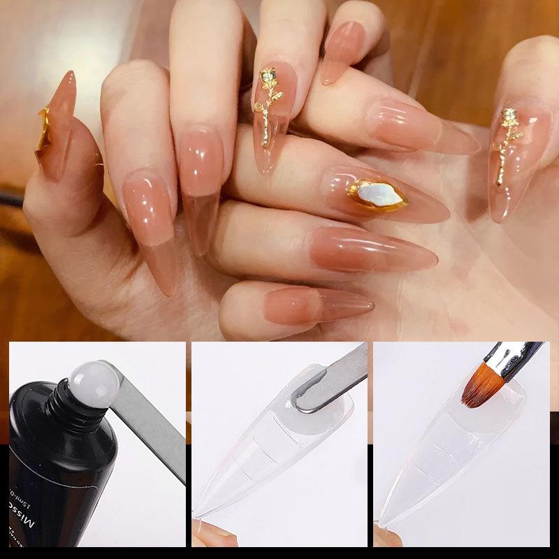 100Pcs/Box Stiletto Nail Mold Tips Nail Dual Forms For Poly Nail Gel Finger Extension Nail Art UV Builder Easy Find Extension Tool