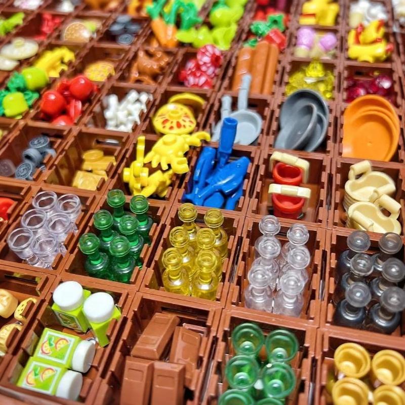 1 Набор Еда и Инструменты Строительные Блоки DIY Игрушки Морепродукты Мясо Овощи Фрукты Десерты Блюда Мелкие Блоки