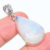 Подвеска из чистого серебра 925 пробы с натуральным радужным лунным камнем 1,69 дюйма i6N55