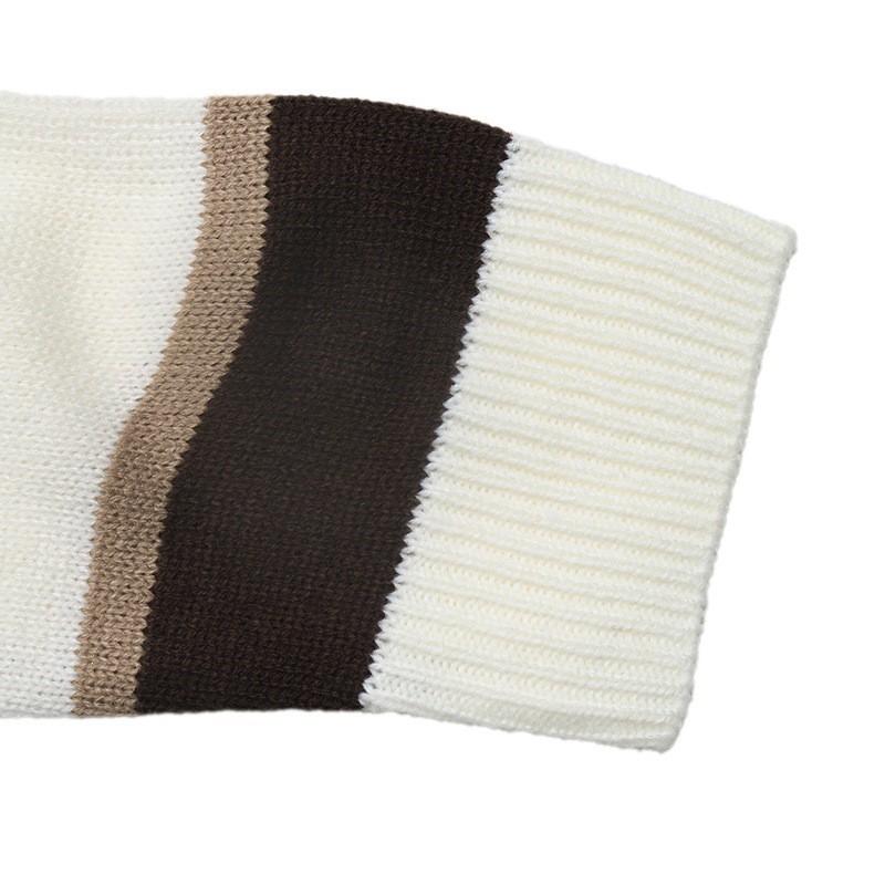 Womens Oversized Relaxed Fit Retro Striped Knit Sweater Fall Winter 2026 Long Sleeve Drop Shoulder Crew Neck