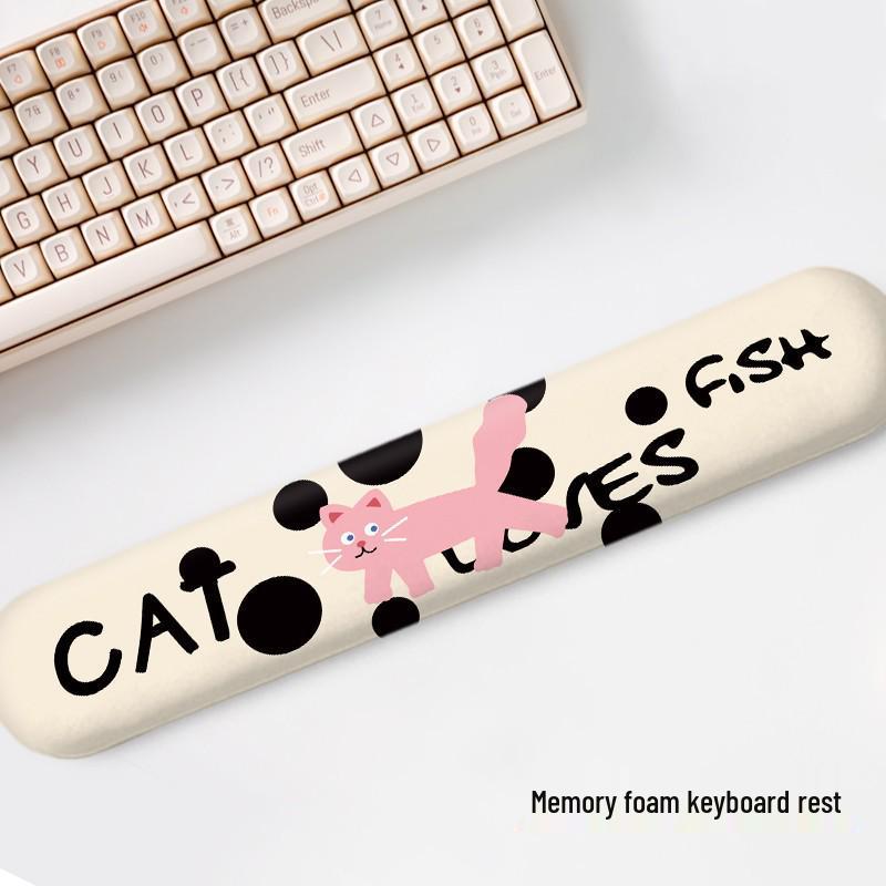 Pink Kitten Non-Slip Mouse Pad & Keyboard Wrist Rest
