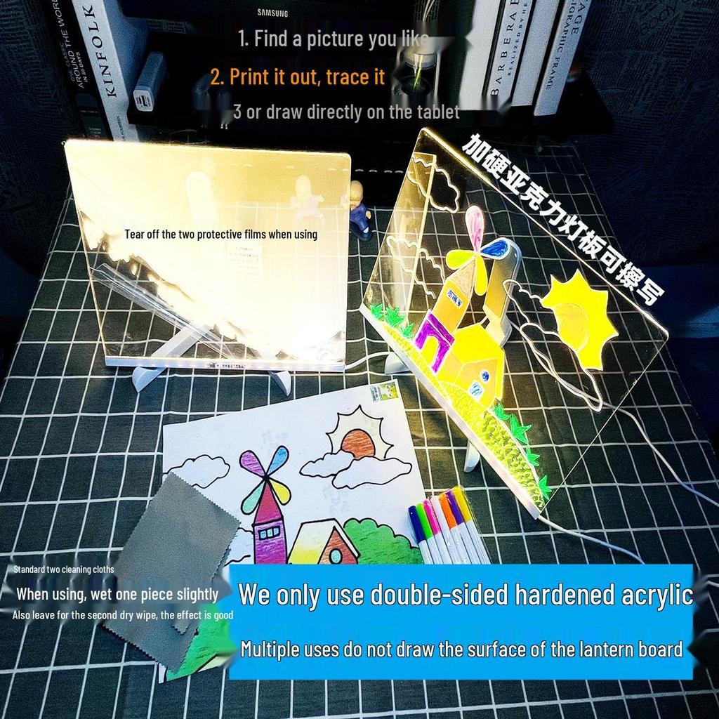 DIY Hand-Painted LED Light Board Kit: Children's Festive Luminous Writing & Drawing Set.