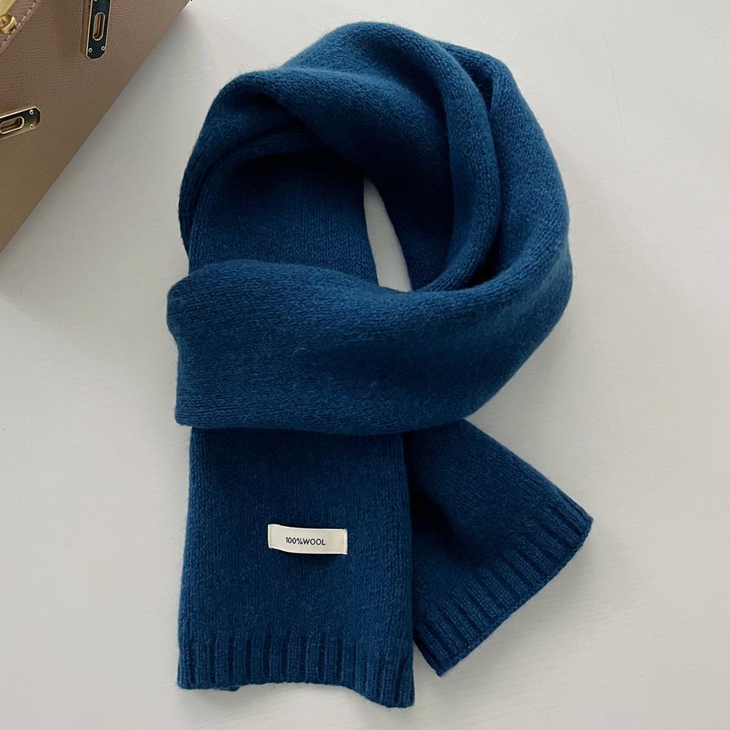 Selected Australian Pure Wool 100% Wool Scarf Solid Color Versatile Women'S New Winter Warm Knitted Scarf