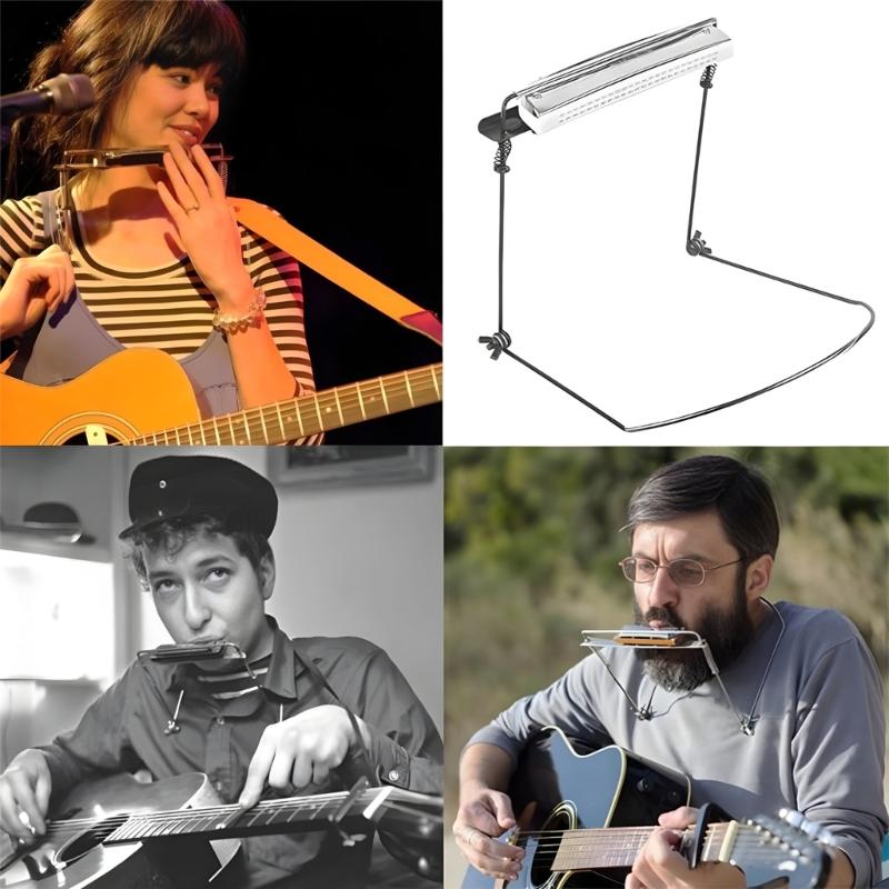 Harmonica Stand Harp Rack 24 Holes Iron Harmonica Neck Holder Mouth Organ Hanger Hook Musical Instrument Accessories