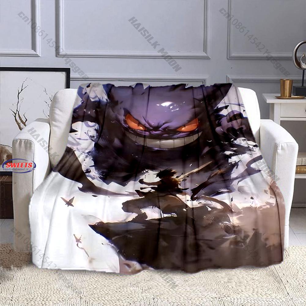 Free Shipping! Pokemon Gengar Print Blanket Warm Soft Comfortable Home Travel Blanket Sofa Bedding Cover Blanket Gift for Kids