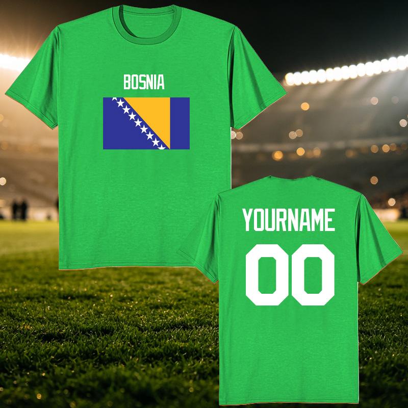 Bosnia National Football Custom Name Number T Shirt Unisex Personalized Diy 2026 Football Tour Match Day Fan Streetwear Tee