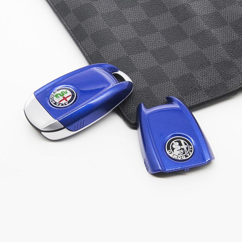 SYENG1 Car Key Cover Replacement Key Case for Alfa Romeo Giulia Stelvio Tonale Carbon Fiber Style