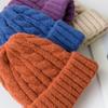 New Candy Colors Kpop Trend Twist Woolen Beanie Hat Autumn and Winter Women's Cap Keep Warm Winter Hat Plush Thread Knitted Hat