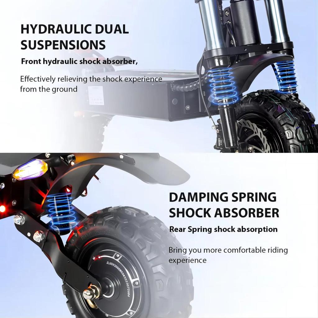 TOURSOR E5B Adult Electric Scooter 6000W Dual Motor 60V 40AH Off-road Tires Electric Scooter for City and Off-road Adventures