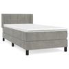 3130931 vidaXL Divan Bed and Mattress Light Grey 90x190 Cm Velvet