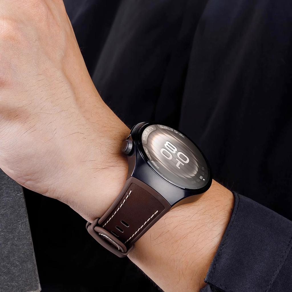 Original Luxury Leather Strap For Huawei Watch 5 46MM No Gaps Rubber Band For Huawei Watch 5 42mm Business Quick release Band