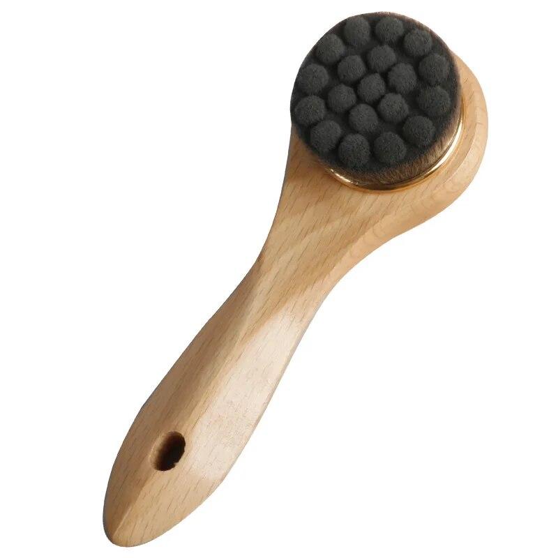 Wooden Handle Face Wash Brush Wooden Manual Face Wash Brush
