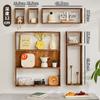 Solid Wood Chinese Style Antique Shelf Wall Grid Storage Rack Storage Rack Hanging Wall Combination Retro Teapot Rack