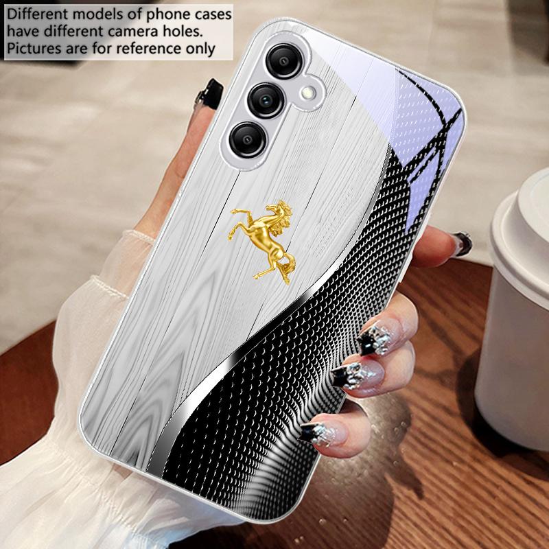 Деревянный зернистый Золотой конь Для Samsung A 73 72 71 70 56 55 54 53 52 51 50 42 35 34 33 32 31 26 25 24 23 22 30 20 стеклянный чехол для телефона