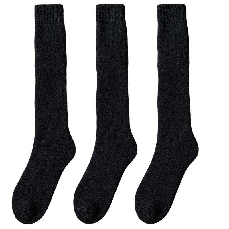 3 пары зимних толстых теплых мужских шерстяных носков до колена, мужские носки из мериносовой телячьей шерсти, повседневные кашемировые махровые носки, модные мужские чулки